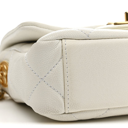Chanel Caviar Quilted Mini Twist Your Buttons Flap  White 9 of 11