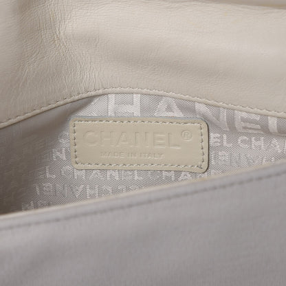 Chanel Canvas Studded Flap Off White 10 of 12