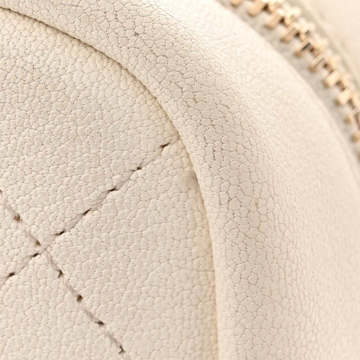 Goatskin Stitched Casual Trip North South Camera Case White