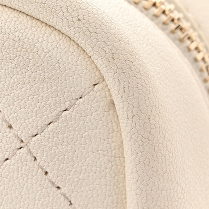 Chanel Goatskin Stitched Casual Trip North South Camera Case White 13 of 14