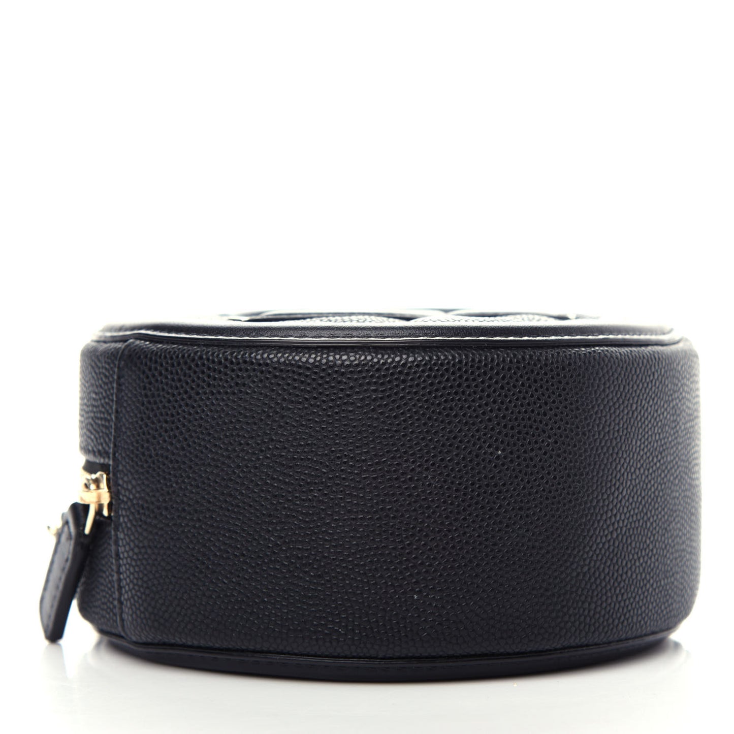 Caviar Quilted Round Filigree Crossbody Black