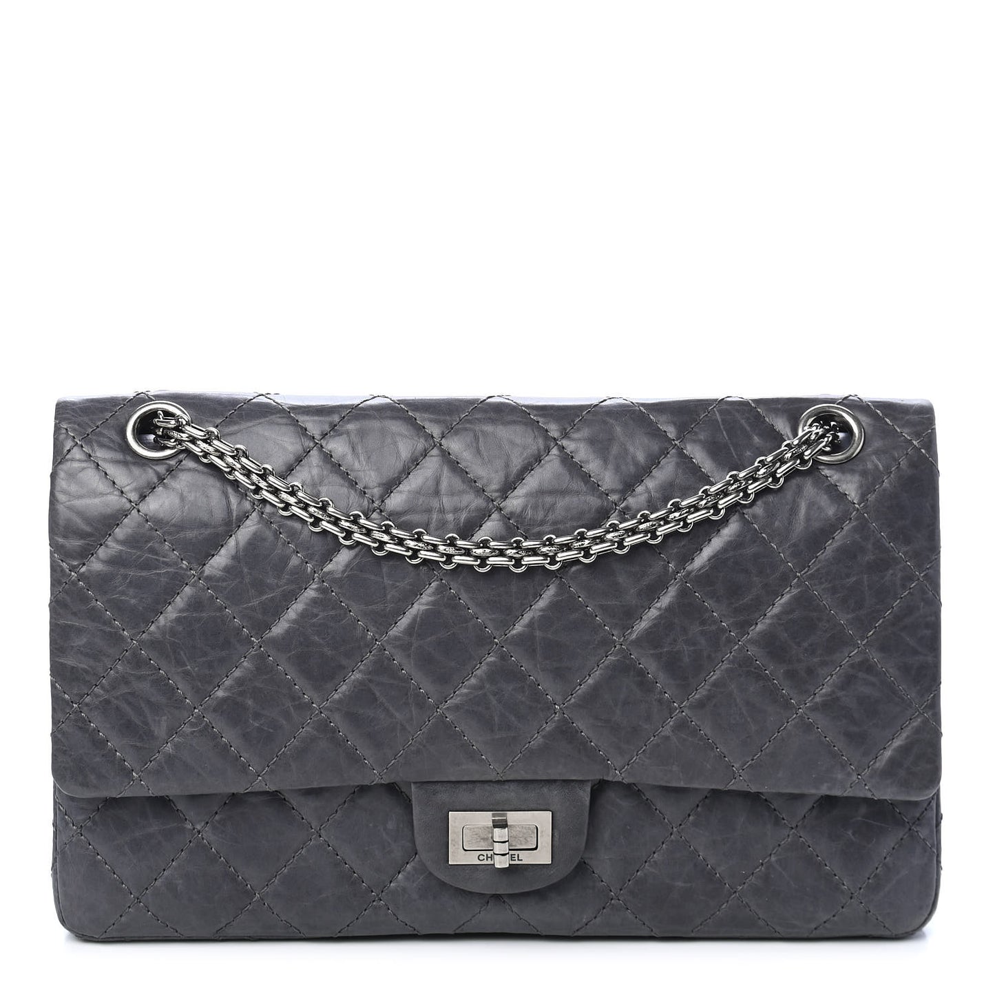 Aged Calfskin Quilted 50th Anniversary 2.55 Reissue Flap 226 Grey