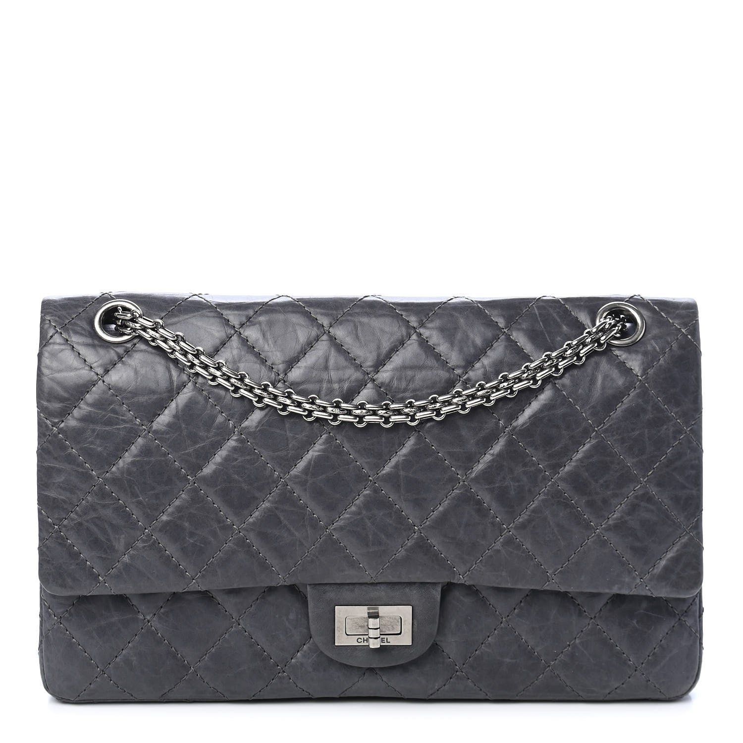 Chanel Aged Calfskin Quilted 50th Anniversary 2.55 Reissue Flap 226 Grey 1 of 11