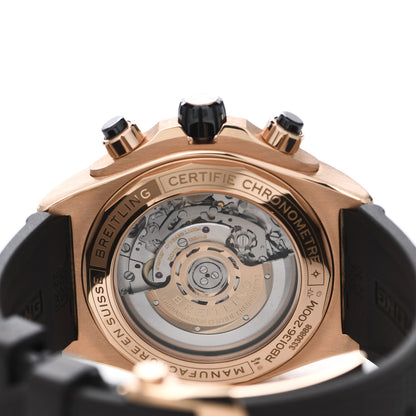 Breitling 18K Rose Gold Rubber 44mm Super Chronomat B01 Chronograph Automatic Watch Brown RB0136 4 of 5