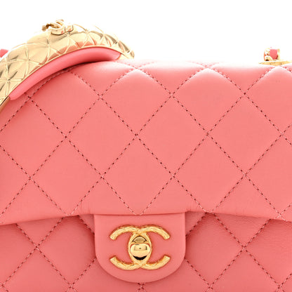 Chanel Lambskin Quilted Mini Quilted Handle Crush Flap  Pink 8 of 11
