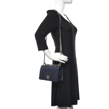 Christian Dior Grained Calfskin Small Diorama Flap Bag Indigo 2 of 9