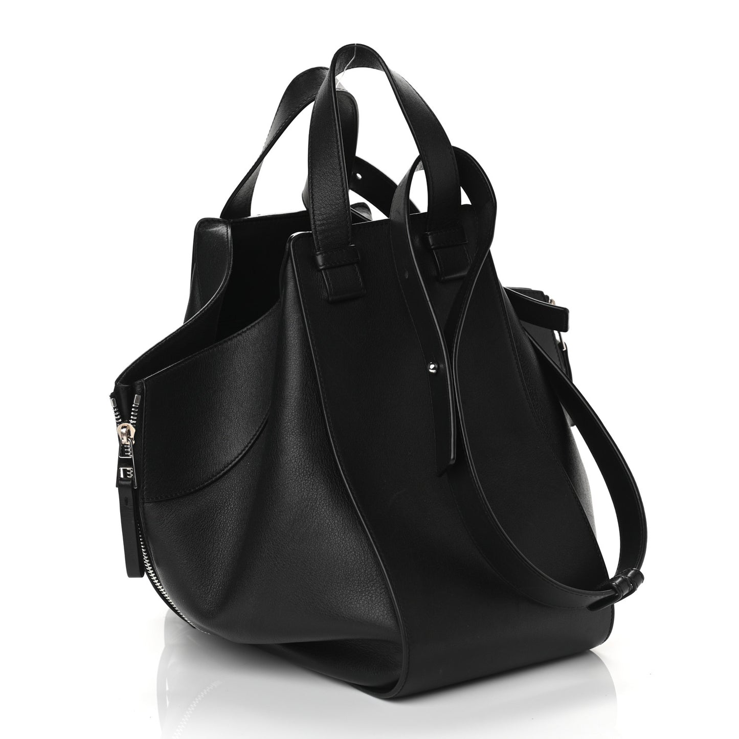 Calfskin Medium Hammock Shoulder Bag Black