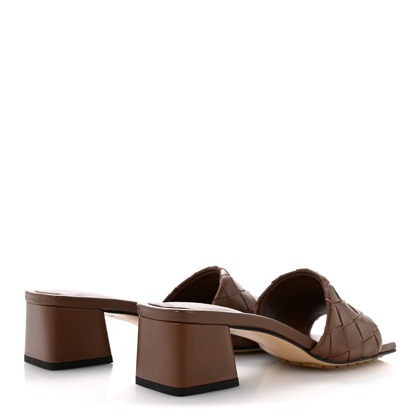 Nappa Intrecciato Parco Flat Sandals 36 Dark Taupe