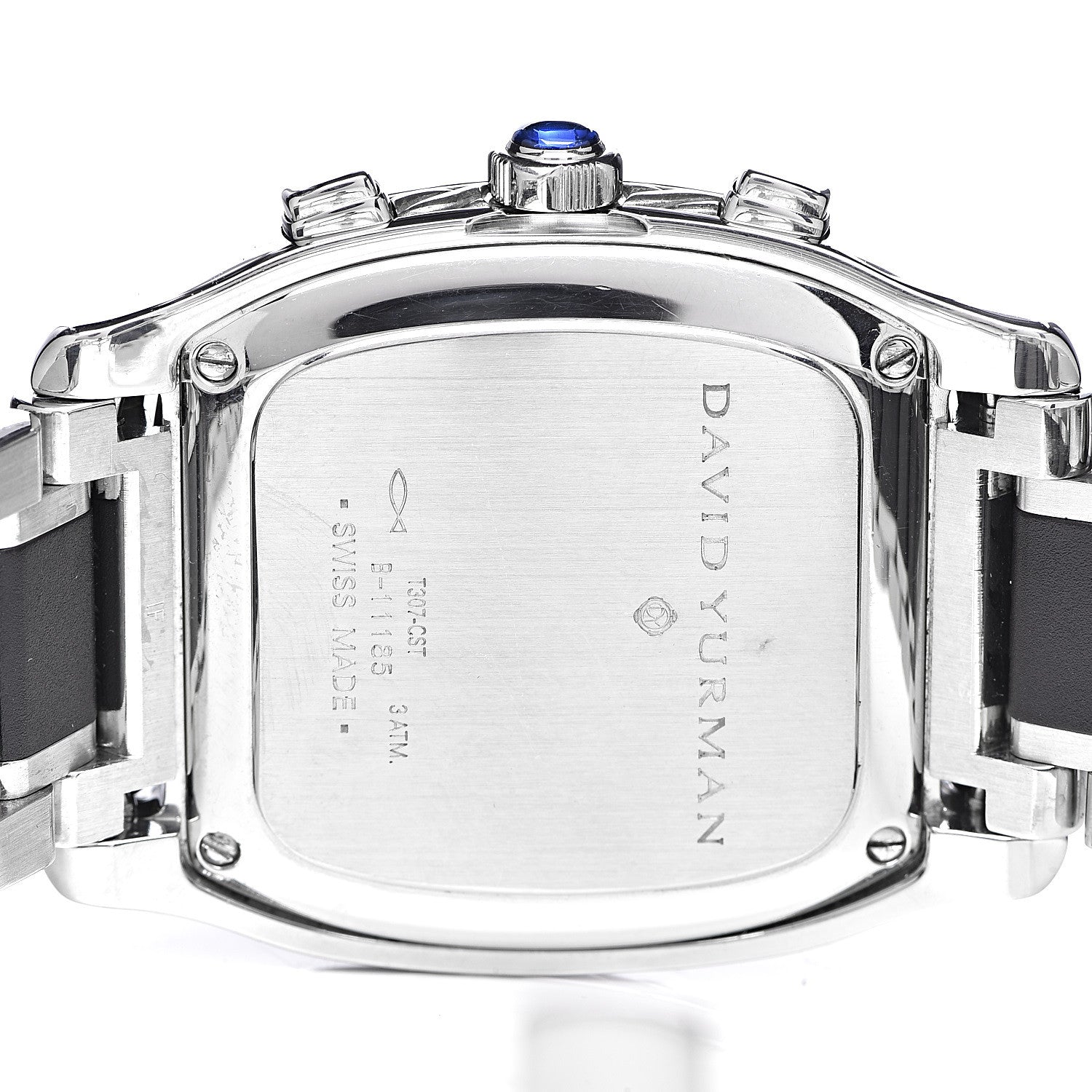 David Yurman Stainless Steel Rubber Diamond Bezel 35mm Thoroughbred Chronograph Quartz Watch Black 5 of 9