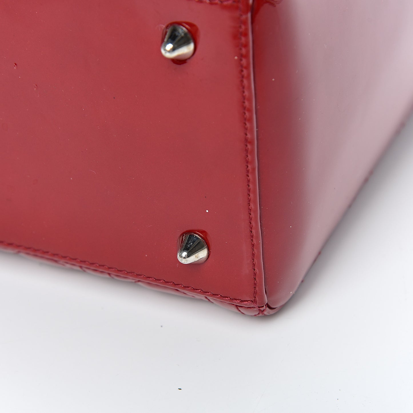 Patent Cannage Medium Lady Dior Red