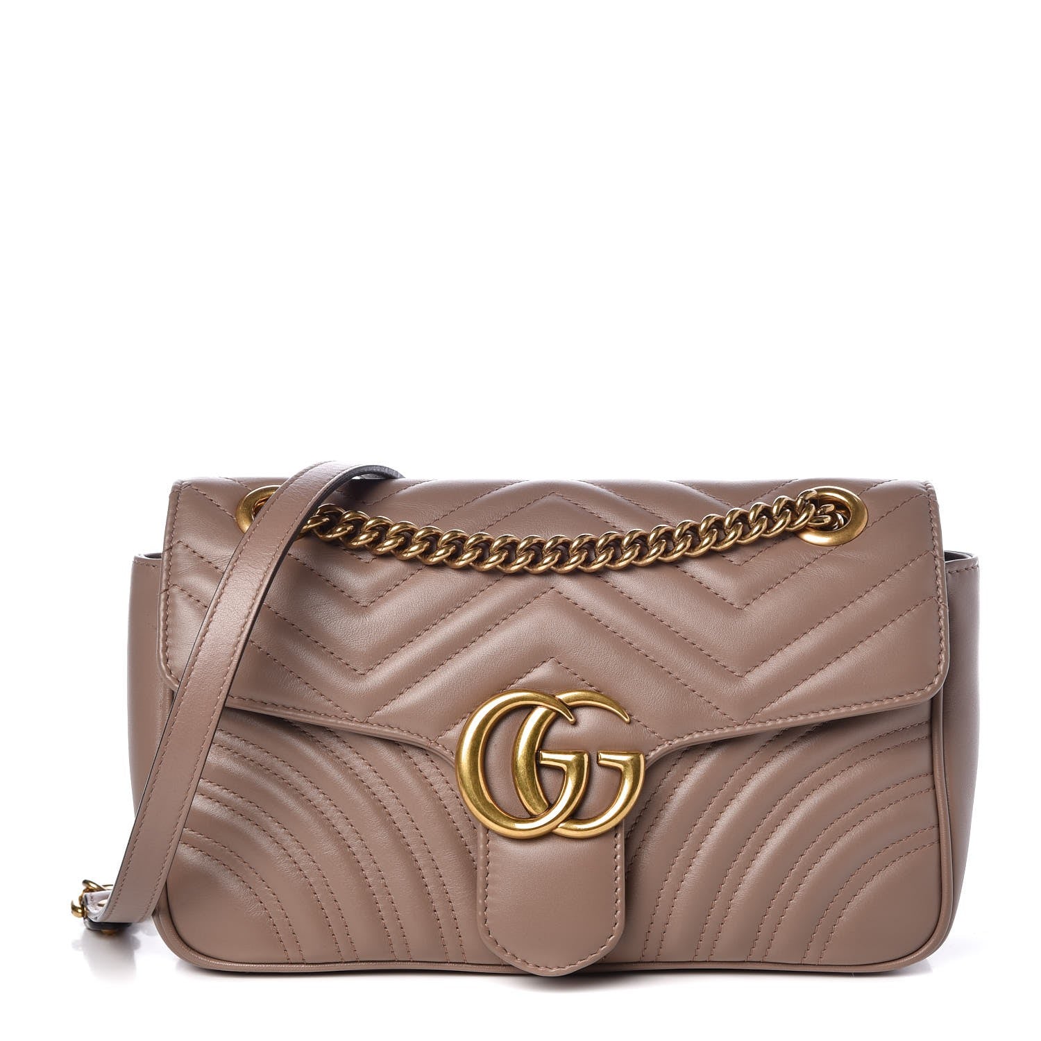 Gucci Calfskin Matelasse Small GG Marmont Shoulder Bag Porcelain Rose 1 of 8