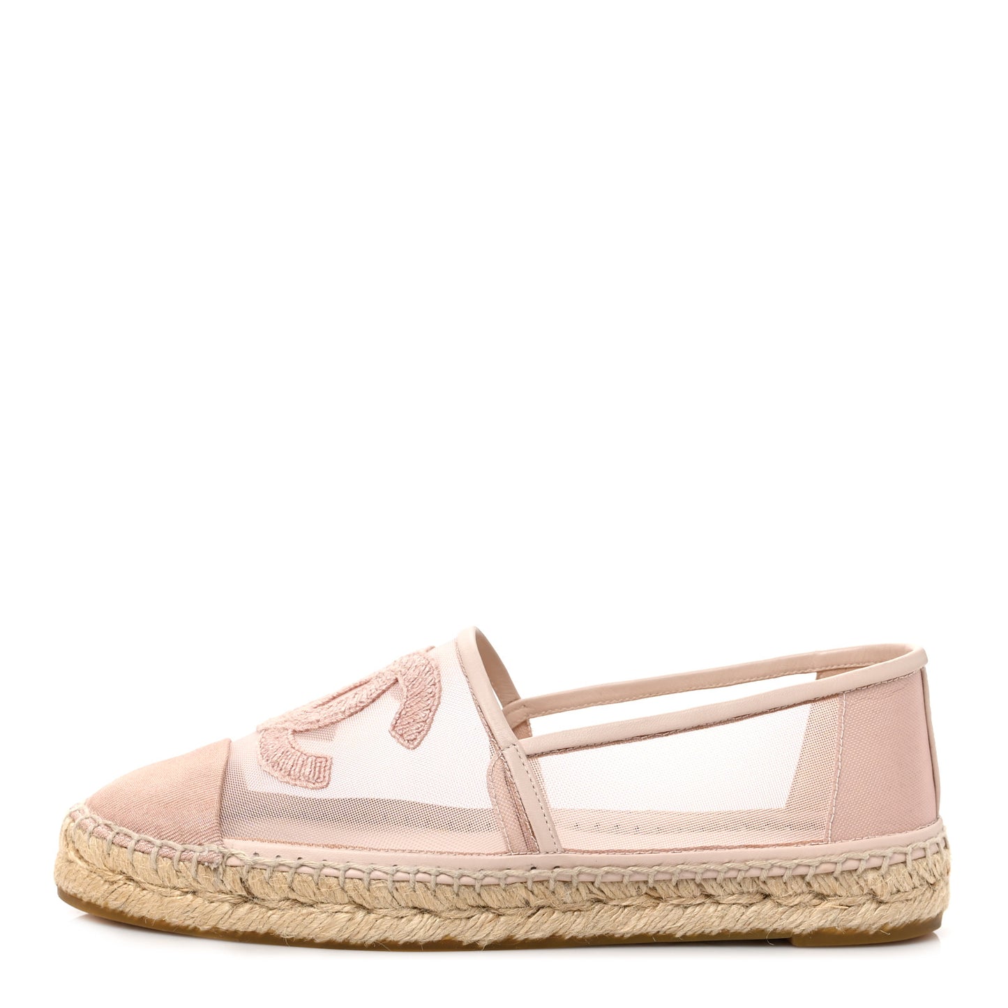 Mesh Grosgrain CC Espadrilles 38 Pink