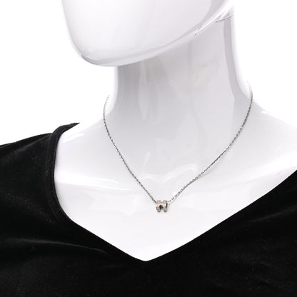 Hermes Palladium Mini Pop H Pendant Necklace Marron Glace 2 of 7