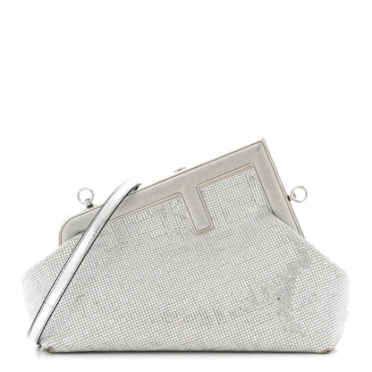 Fendi Crystal Embellished Small First Argento 1 of 11