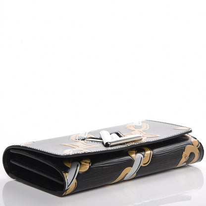 Louis Vuitton Epi Chain Flower Print Twist Wallet Black 4 of 6