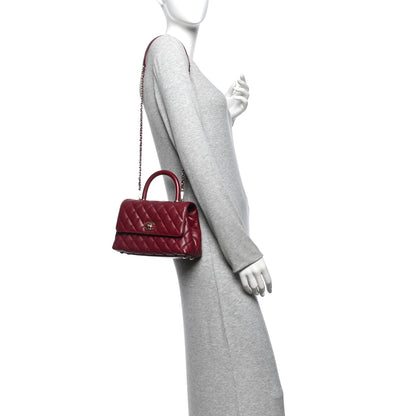 Chanel Caviar Quilted Mini Coco Handle Flap Burgundy 2 of 11