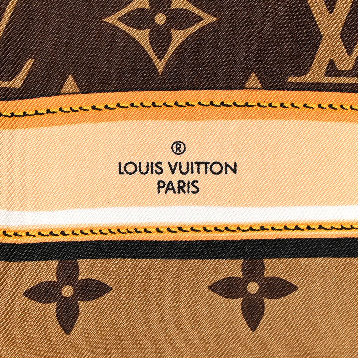 Louis Vuitton Silk Monogram Confidential Square Scarf Brown 2 of 3
