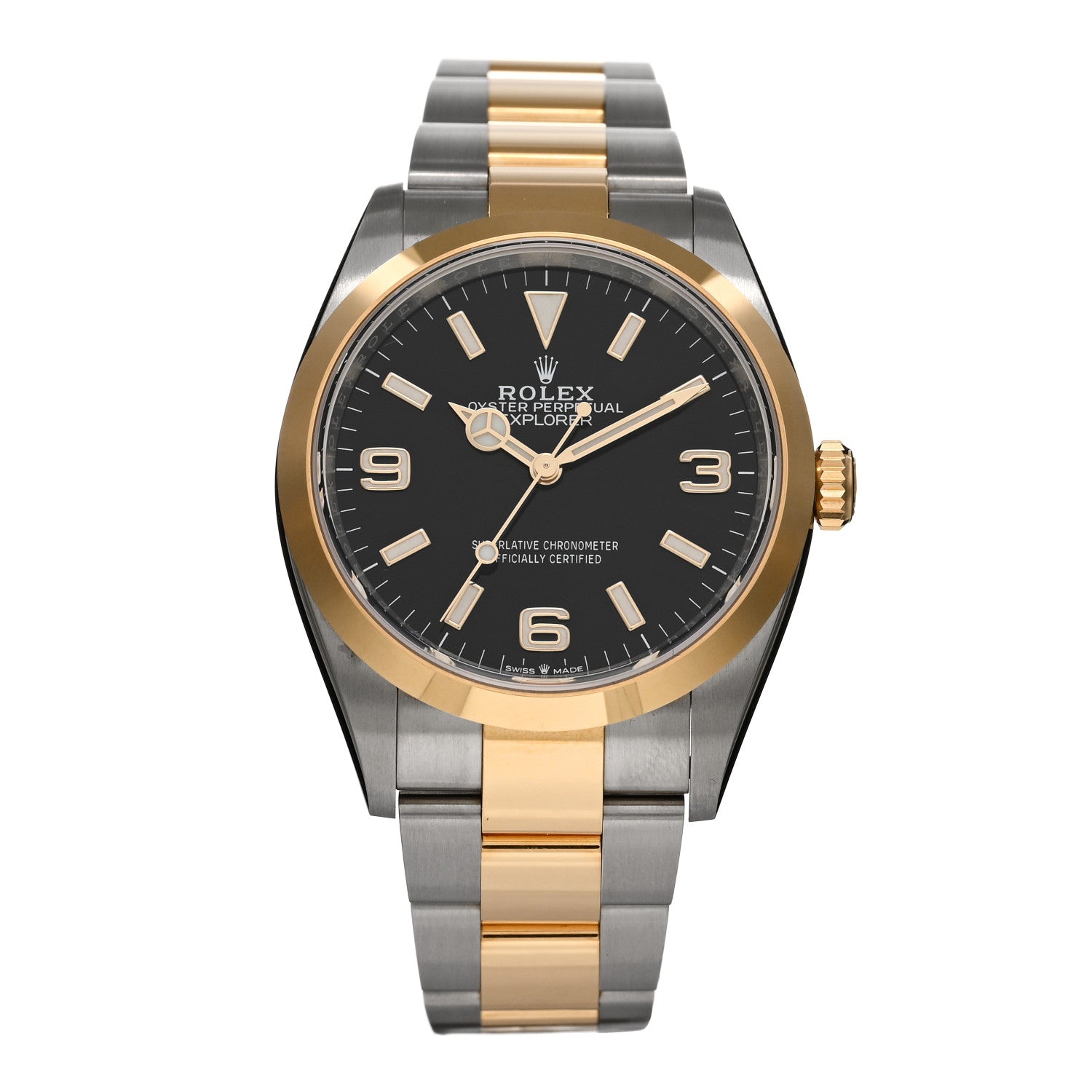 Rolex Stainless Steel 18K Yellow Gold 36mm Oyster Perpetual Explorer Watch Black 124273 1 of 5