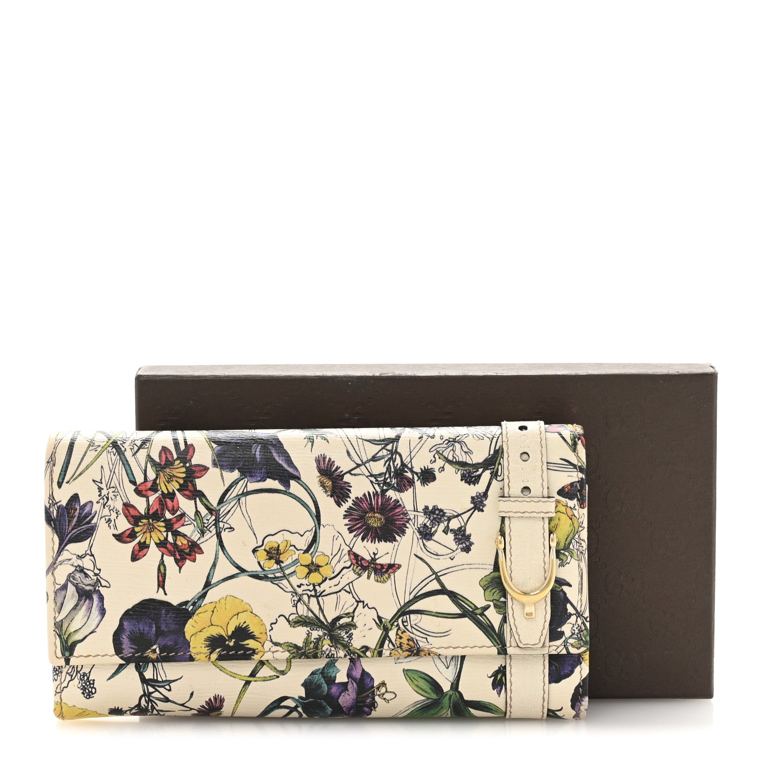 Gucci Calfskin Flora Nice Wallet White 10 of 10