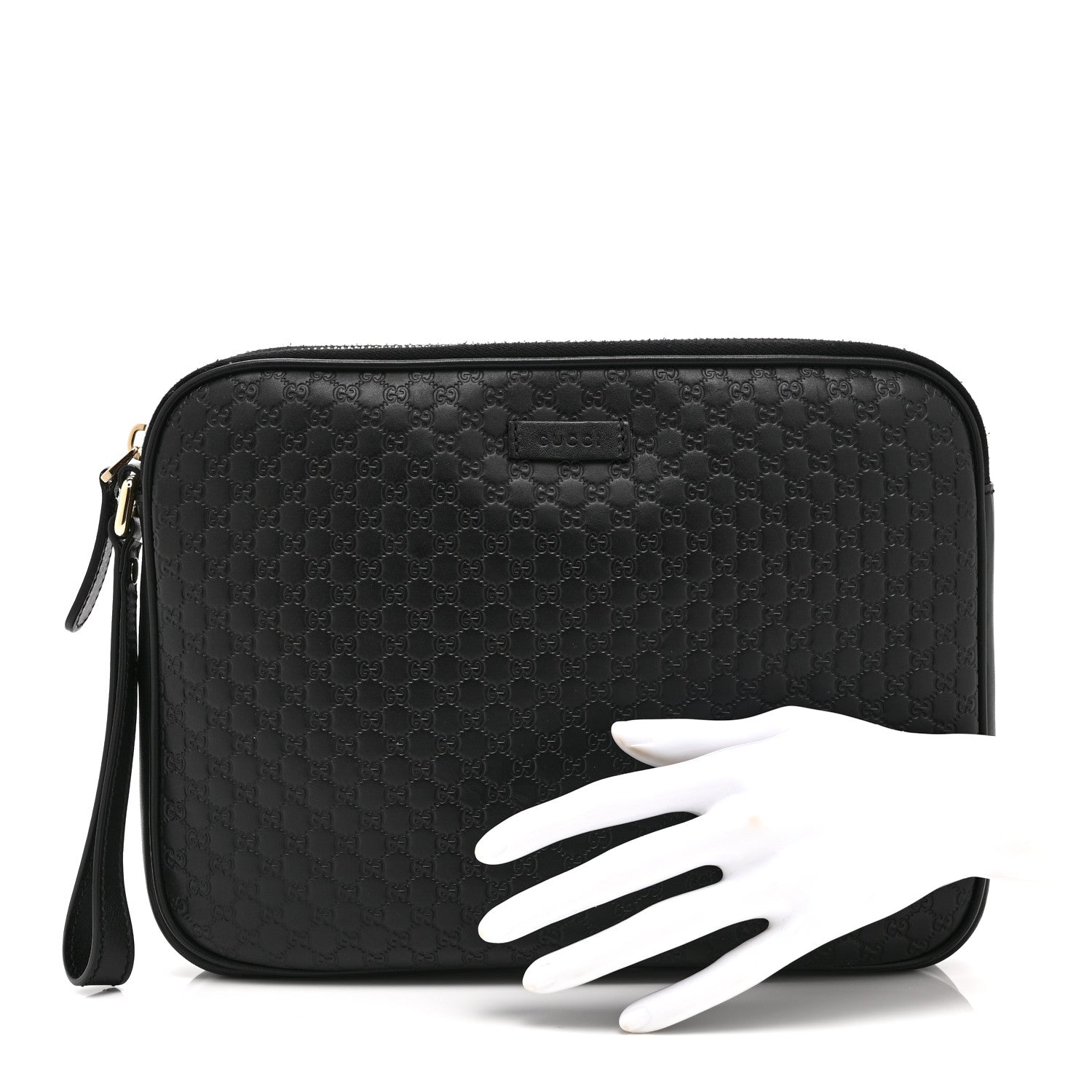 Gucci Microguccissima GG Wristlet Pouch Black 2 of 11
