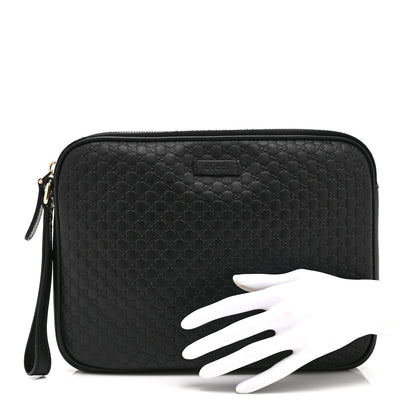 Gucci Microguccissima GG Wristlet Pouch Black 2 of 11