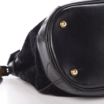 Gucci Diamante Velvet Calfskin Web Secret Top Handle Satchel Black 8 of 9