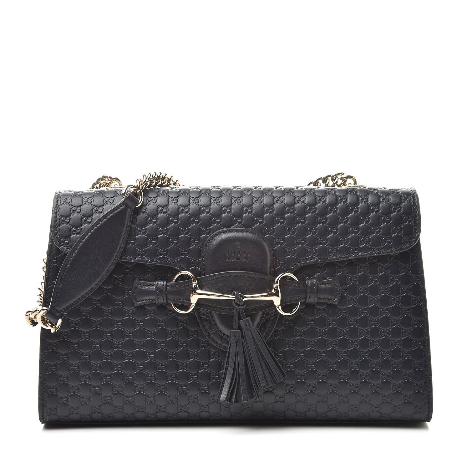 Soft Microguccissima Medium Emily Chain Shoulder Bag Blue
