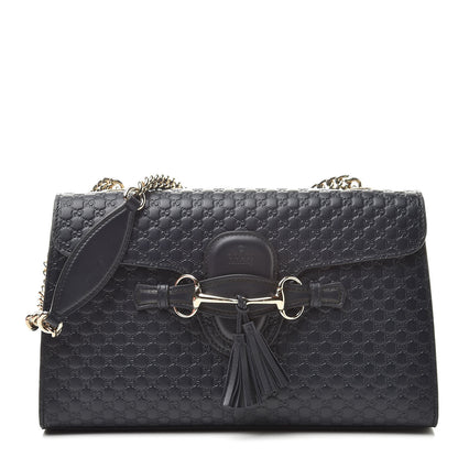 Gucci Soft Microguccissima Medium Emily Chain Shoulder Bag Blue 1 of 14