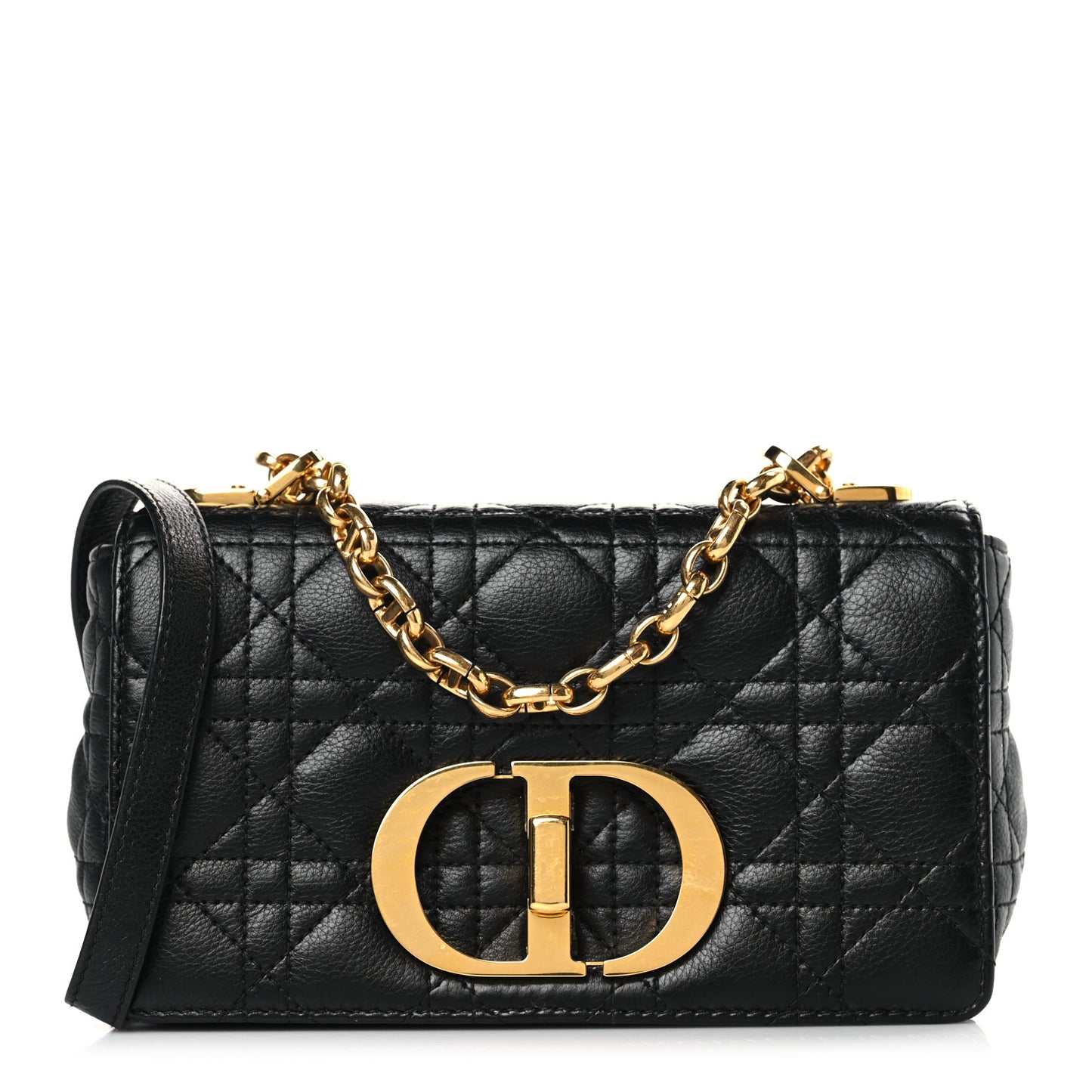 Calfskin Cannage Small Caro Bag Black