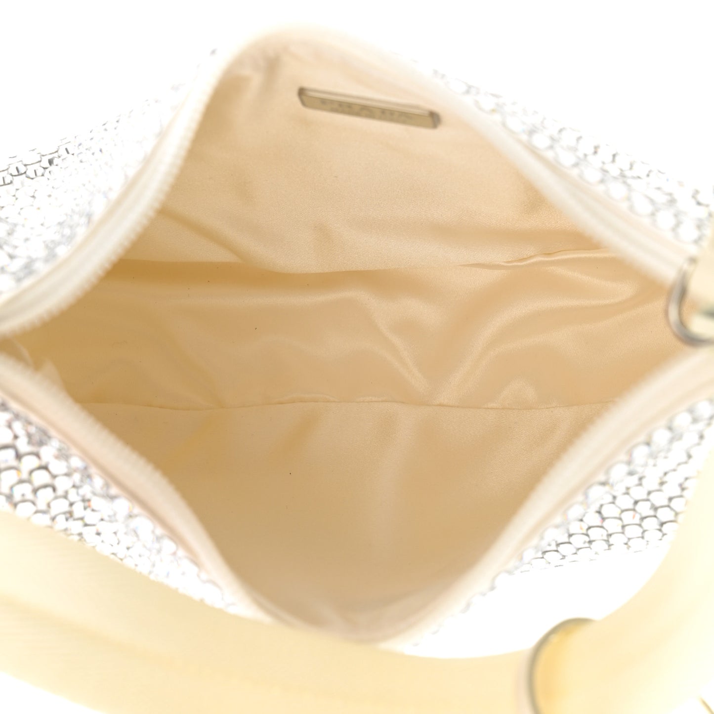 Satin Crystal Mini Re-Edition 2000 Bag White