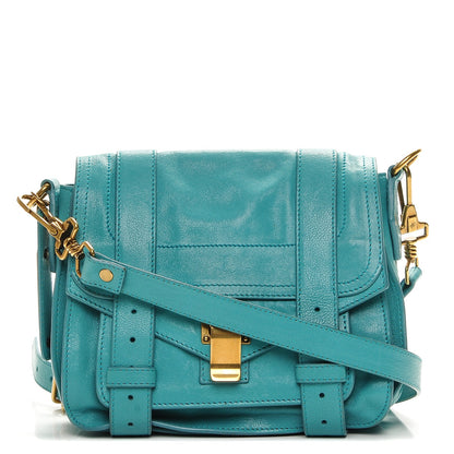 Proenza Schouler Lambskin PS1 Mini Pouch Messenger Bag Lagoon 1 of 6