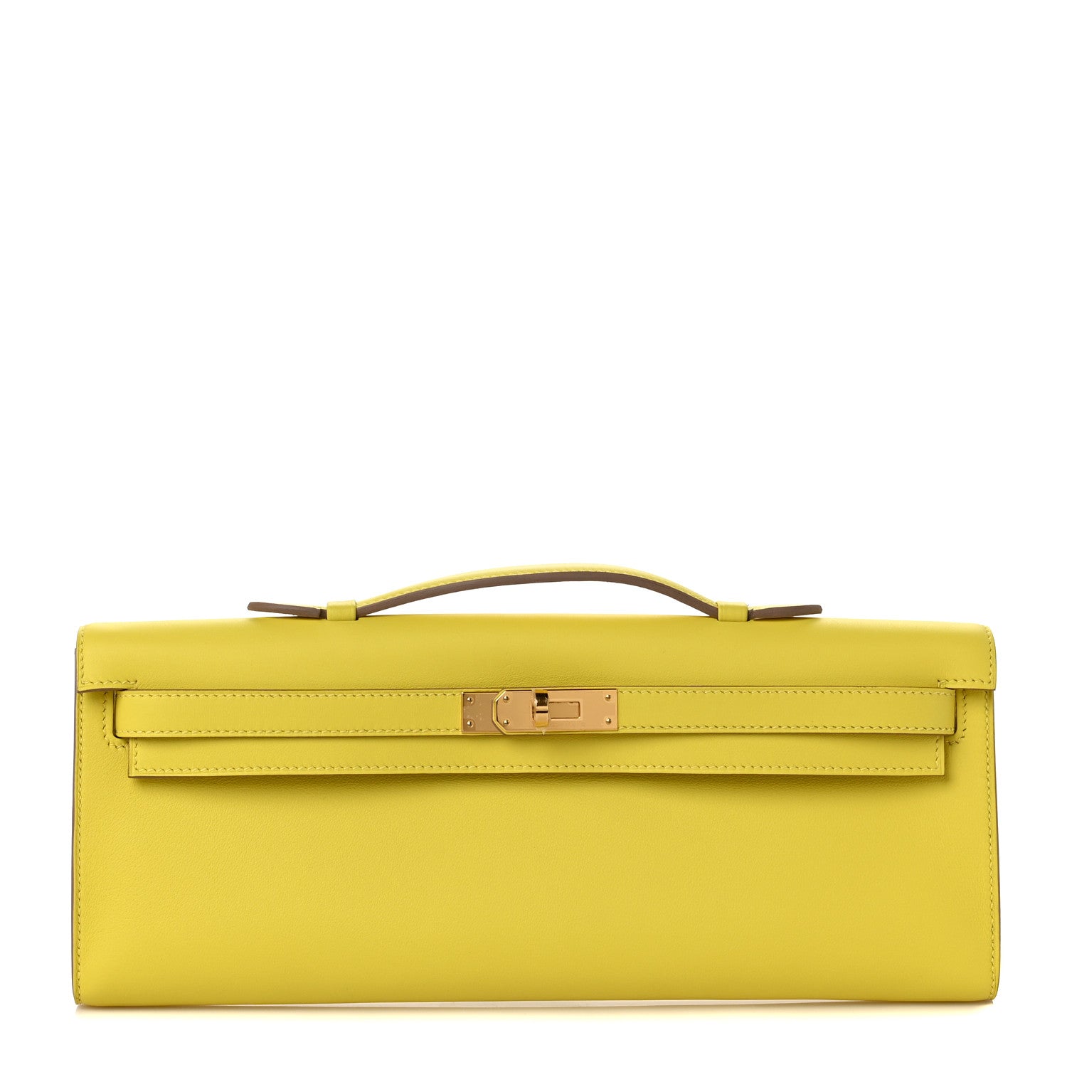 Hermes Swift Kelly Cut Clutch Pochette Lime 1 of 8