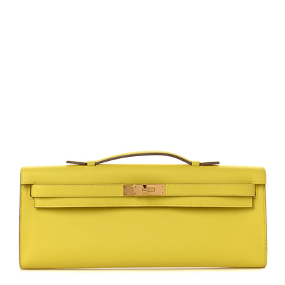 Hermes Swift Kelly Cut Clutch Pochette Lime 1 of 8