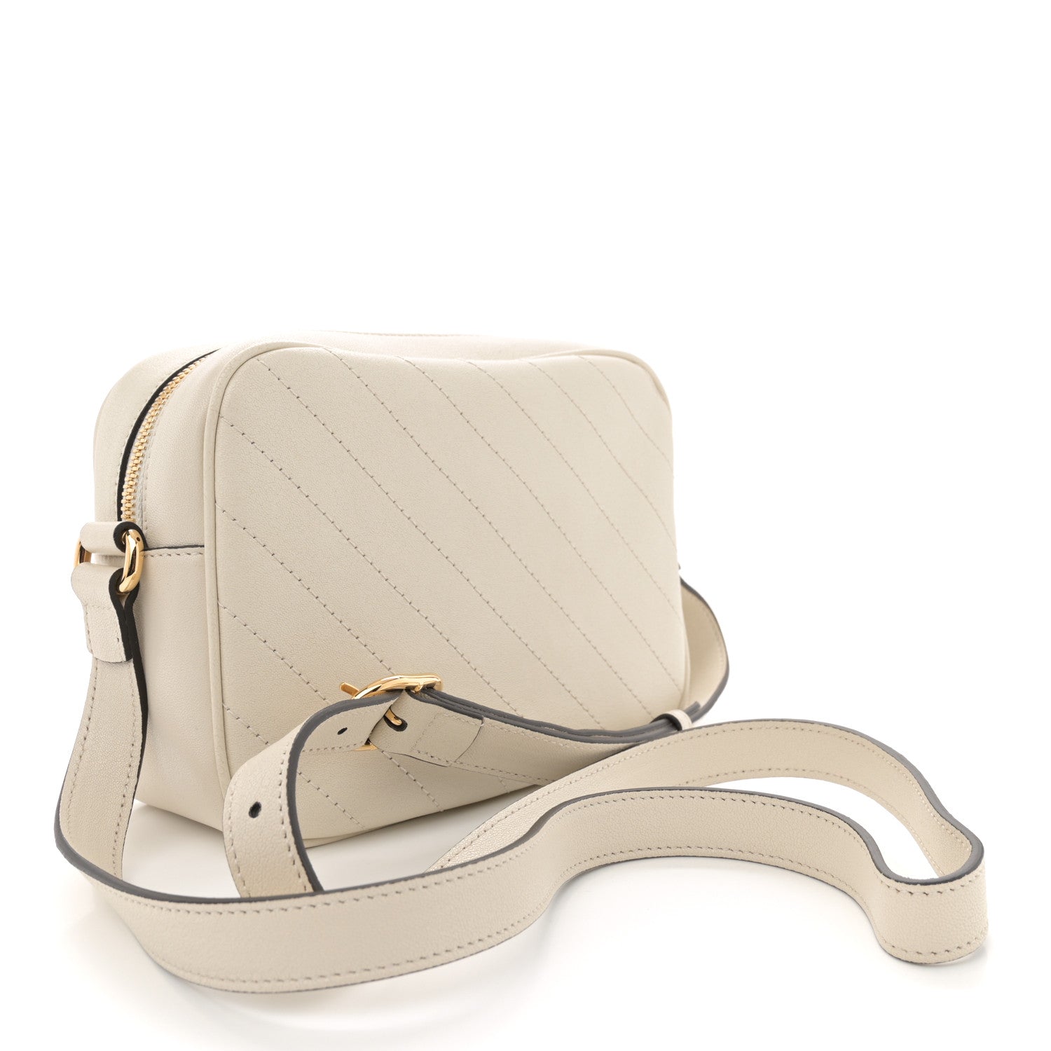 Gucci Sakai Be Green Calfskin Diagonal Stitched Small Blondie Shoulder Bag Mystic White 3 of 10