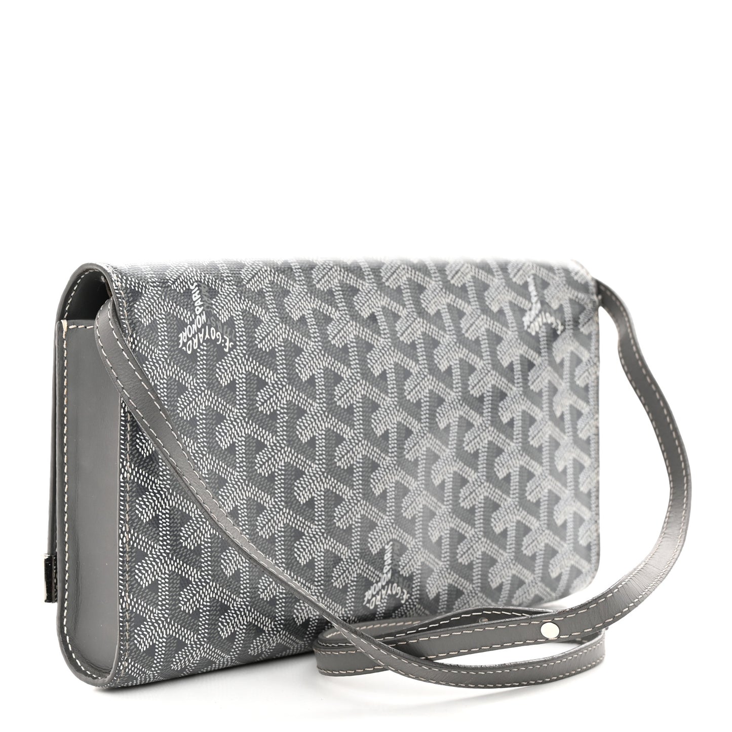 Goyardine Monte Carlo Bois Clutch With Strap Gray