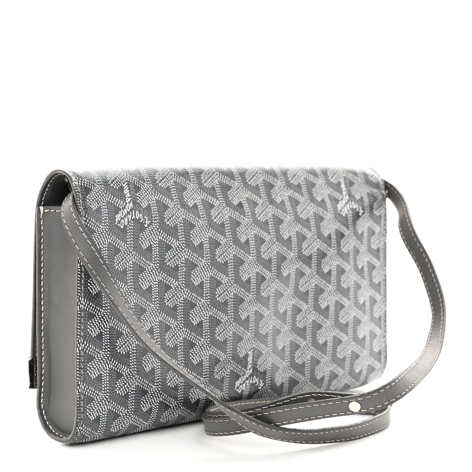 Goyard Goyardine Monte Carlo Bois Clutch With Strap Gray 3 of 12