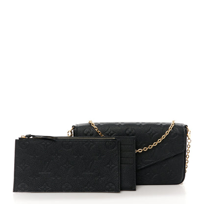 Louis Vuitton Empreinte Pochette Felicie Chain Wallet Black 2 of 14