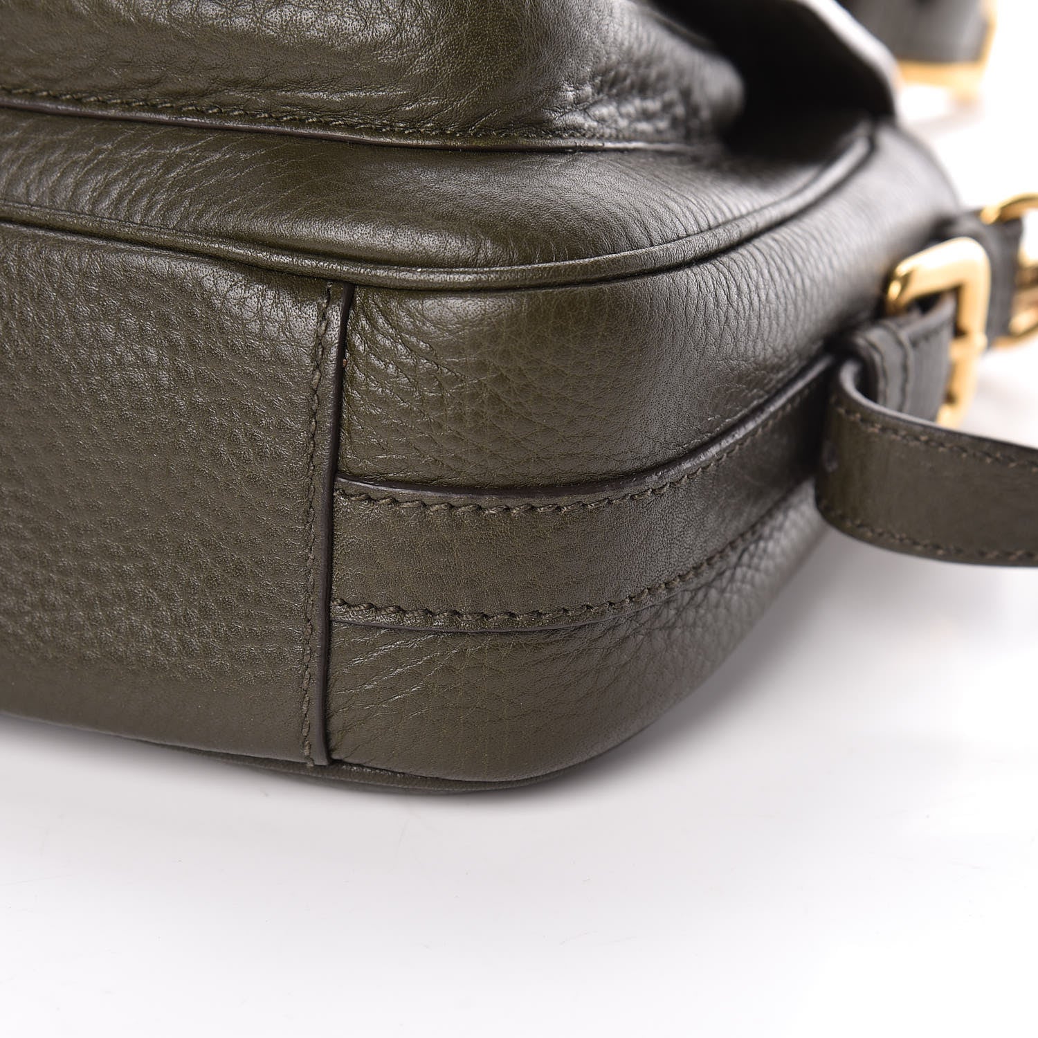 Prada Vitello Daino Messenger Bag Militare 12 of 13