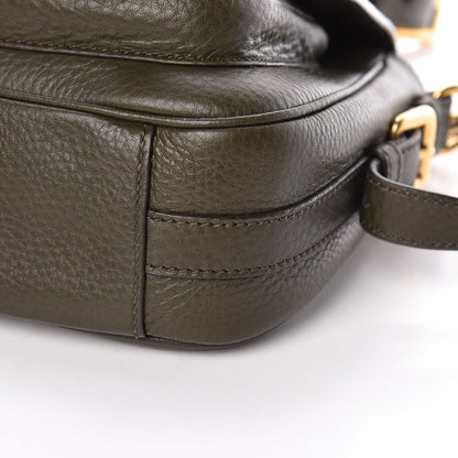 Prada Vitello Daino Messenger Bag Militare 12 of 13