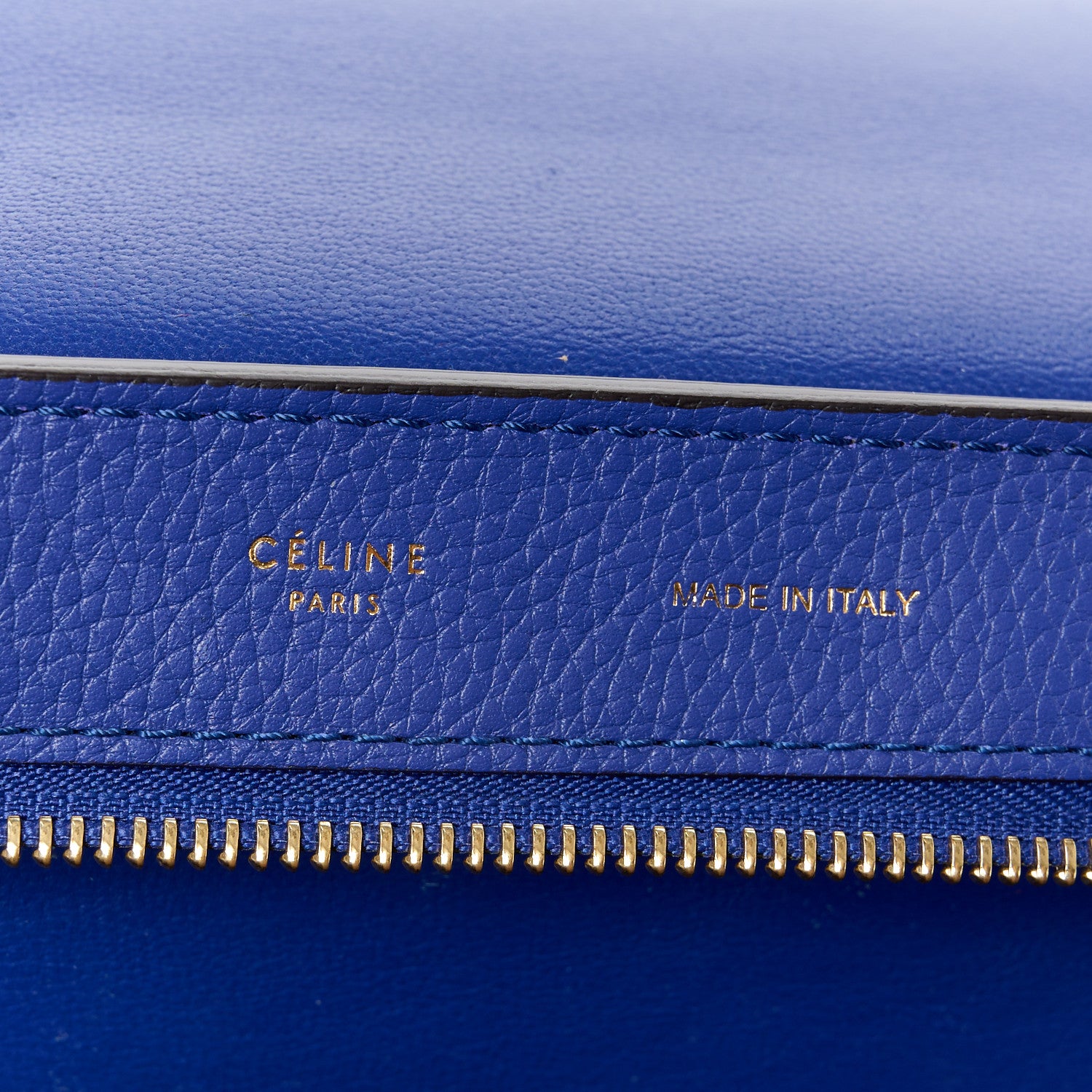 Celine Drummed Calfskin Suede Medium Trapeze Indigo 6 of 12
