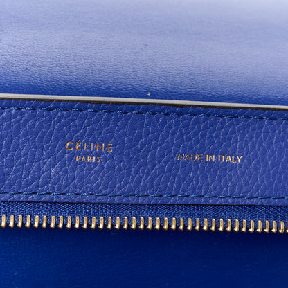 Celine Drummed Calfskin Suede Medium Trapeze Indigo 6 of 12