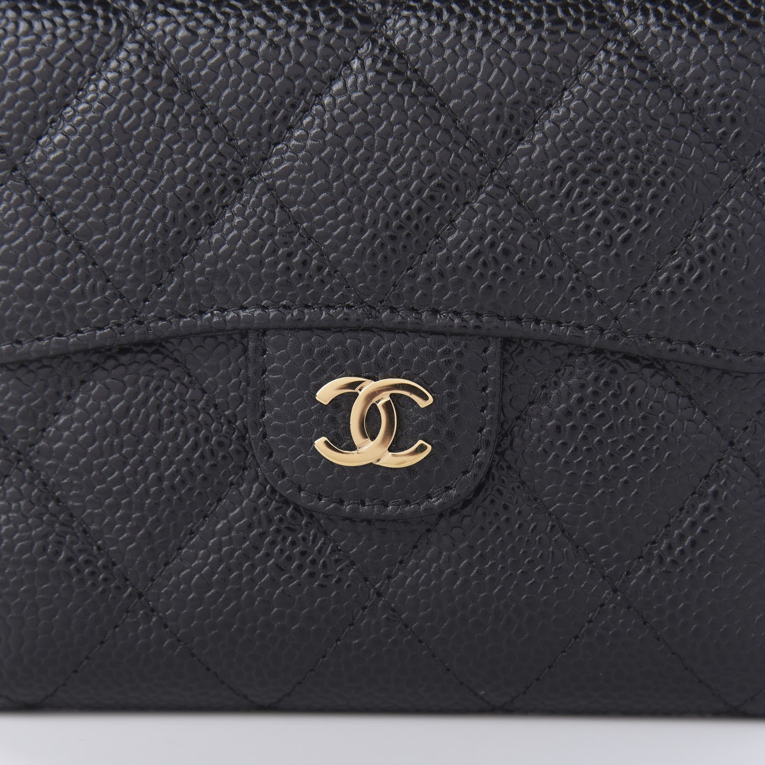 Chanel Caviar Quilted Compact Flap Wallet Black 10 of 10