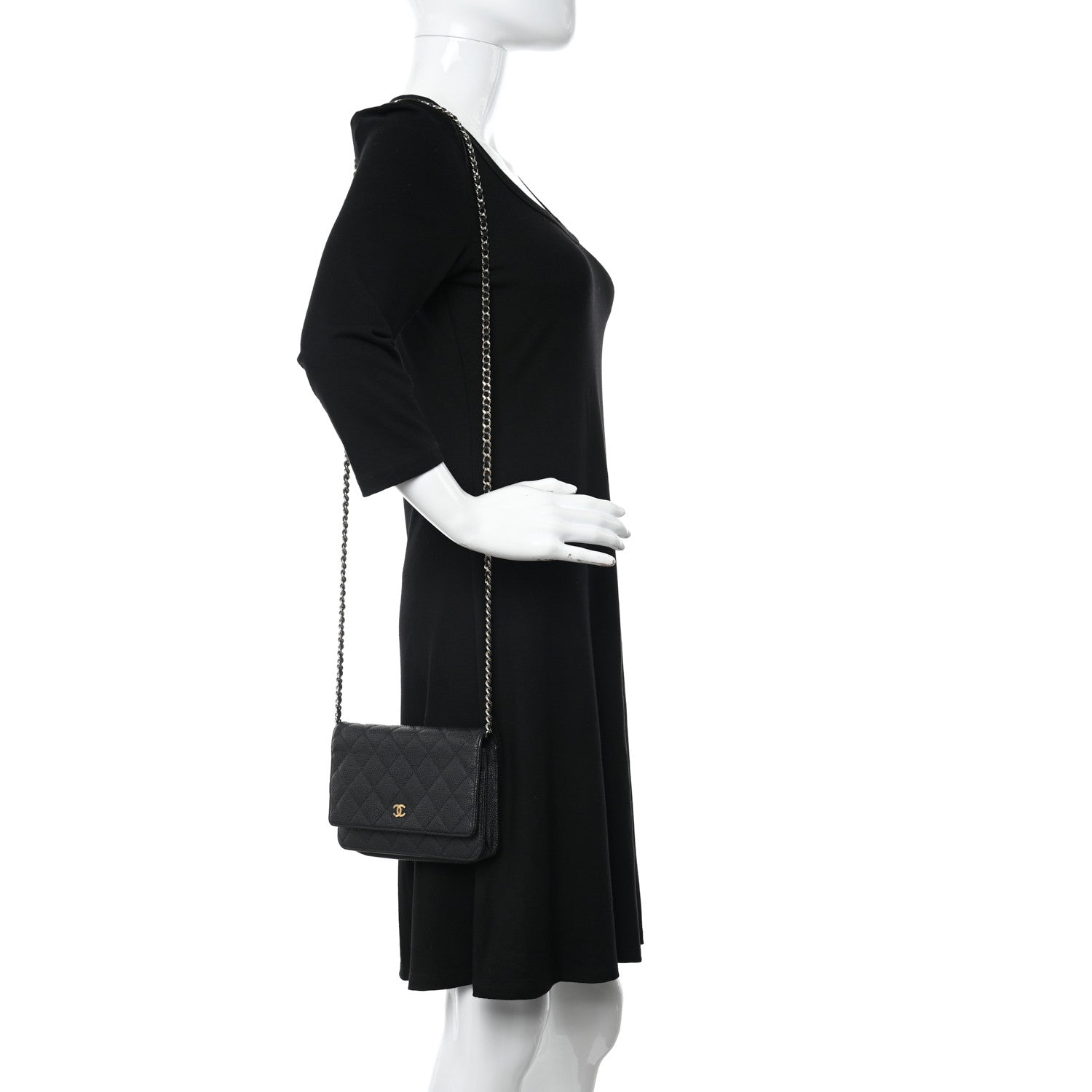 Chanel Caviar Quilted Wallet on Chain WOC Black 2 of 12