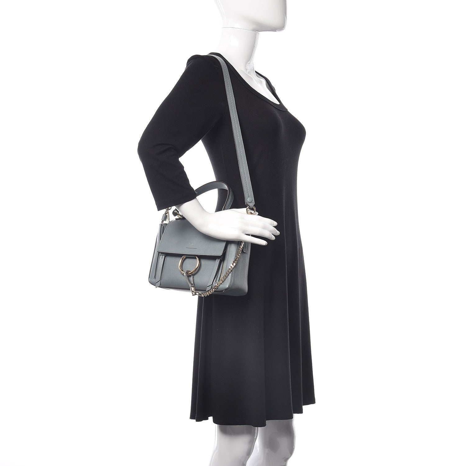 Chloe Calfskin Mini Faye Day Shoulder Bag Cloudy Blue 2 of 10