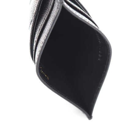 Saint Laurent Grain De Poudre Matelasse Chevron Monogram Credit Card Case Black 5 of 8