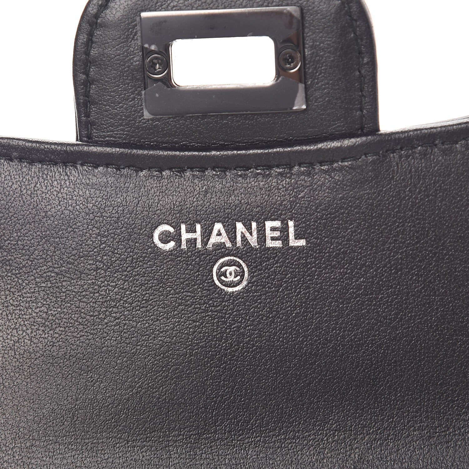 Chanel Aged Calfskin Chevron Quilted Reissue Compact Wallet So Black 6 of 9