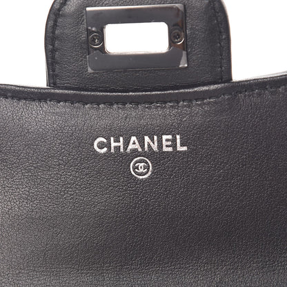 Chanel Aged Calfskin Chevron Quilted Reissue Compact Wallet So Black 6 of 9