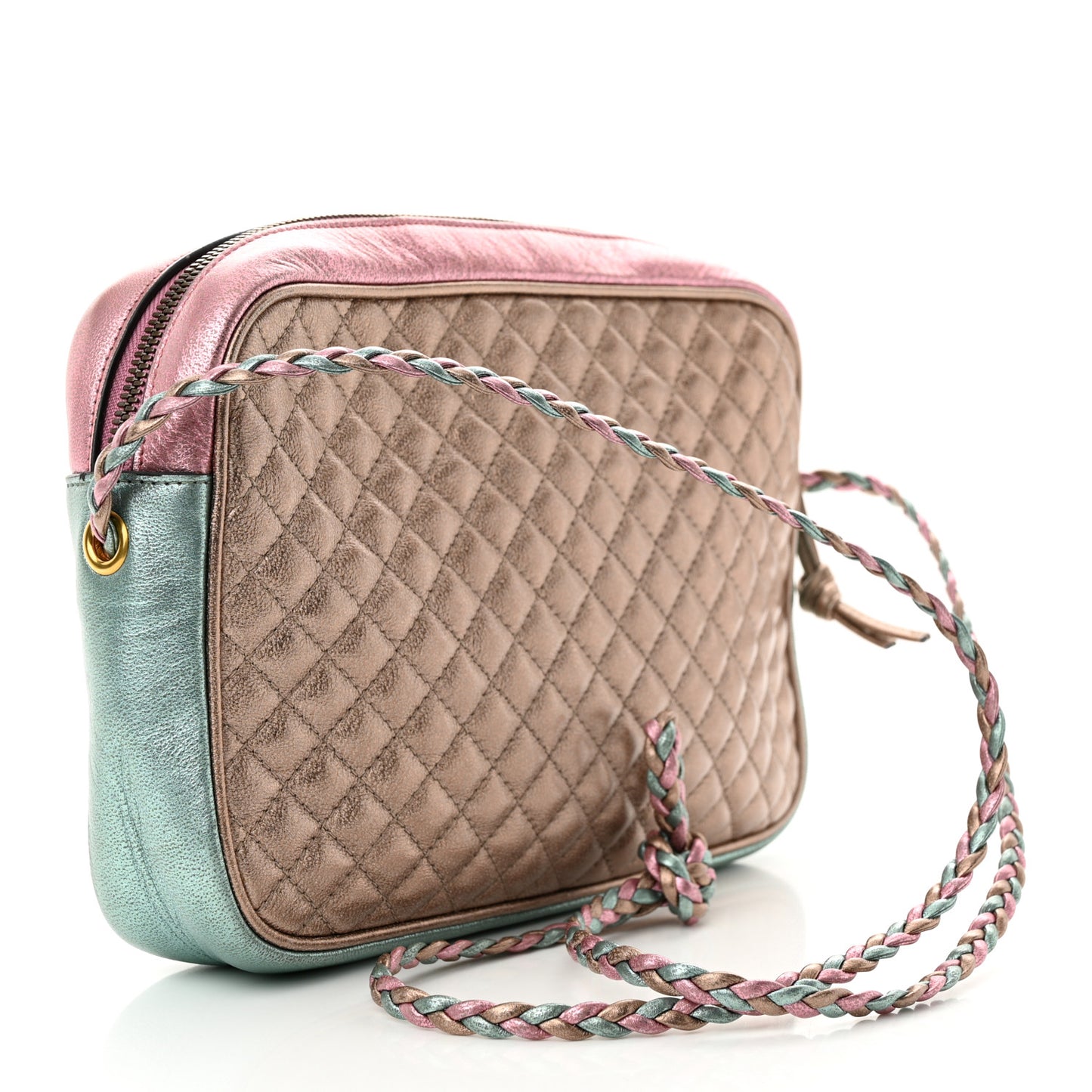 Laminated Nappa Trapuntata Small Zumi Shoulder Bag Rosa