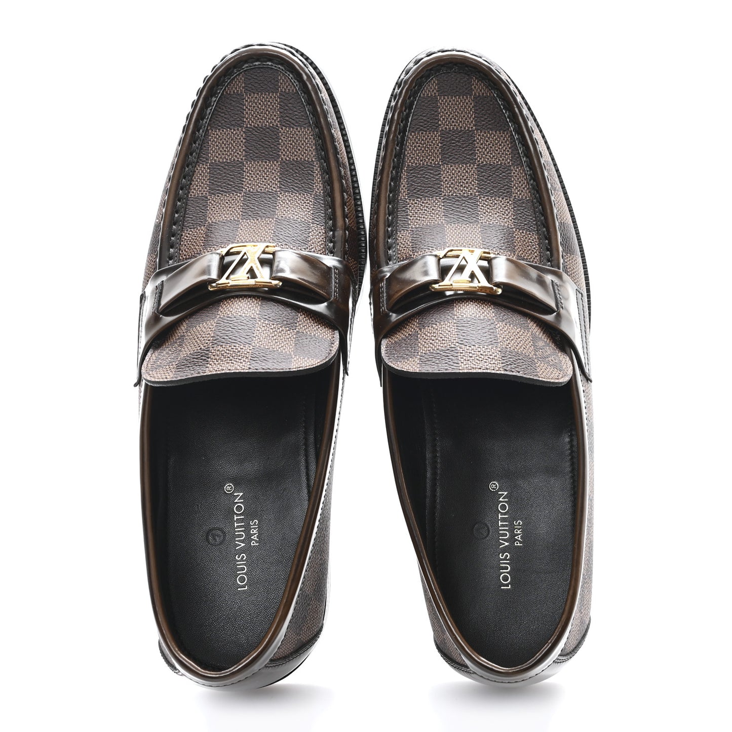 Damier Ebene Calfskin Mens Major Loafers 10