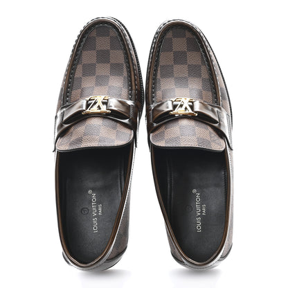 Louis Vuitton Damier Ebene Calfskin Mens Major Loafers 10 2 of 9